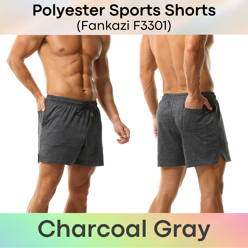 Men's Shorts: Polyester Sports Shorts with Drawstring (F3301)