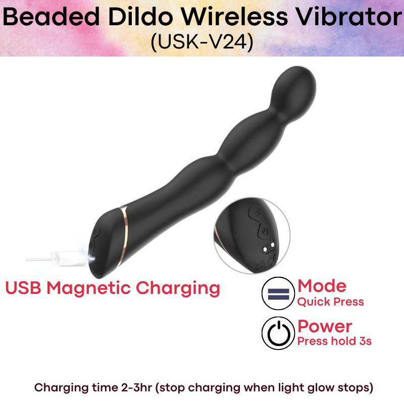Adult Toy : Beaded Dildo Wireless Vibrator (USK-V24)
