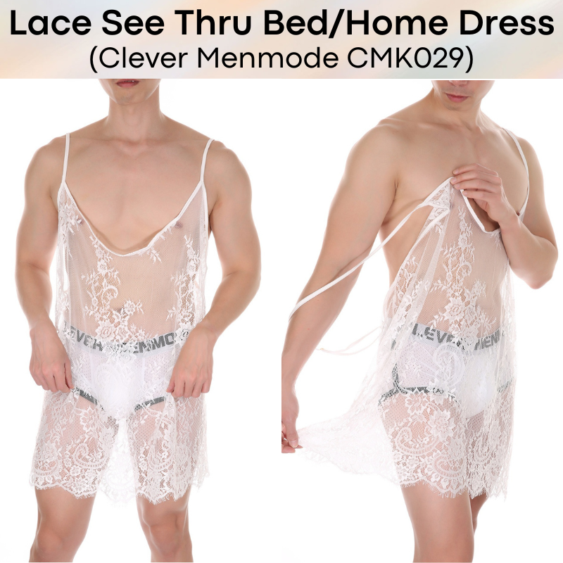 Unisex : Nylon Lace See Through Low Back Adjustable Shoulder Strap Home/Bed Dress (CMK029)