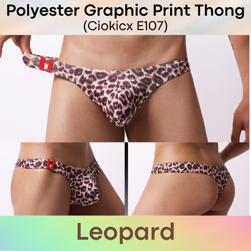 Men's Thong : Polyester Graphic Print / with Airholes Low Waist Thong (Ciokicx E107)