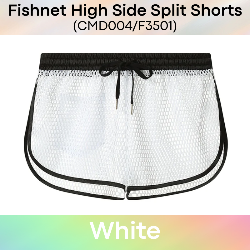 Men's Shorts: Polyester Fish Net See Through with Drawstring/Rear Pocket Shorts (F3501/CMD004)