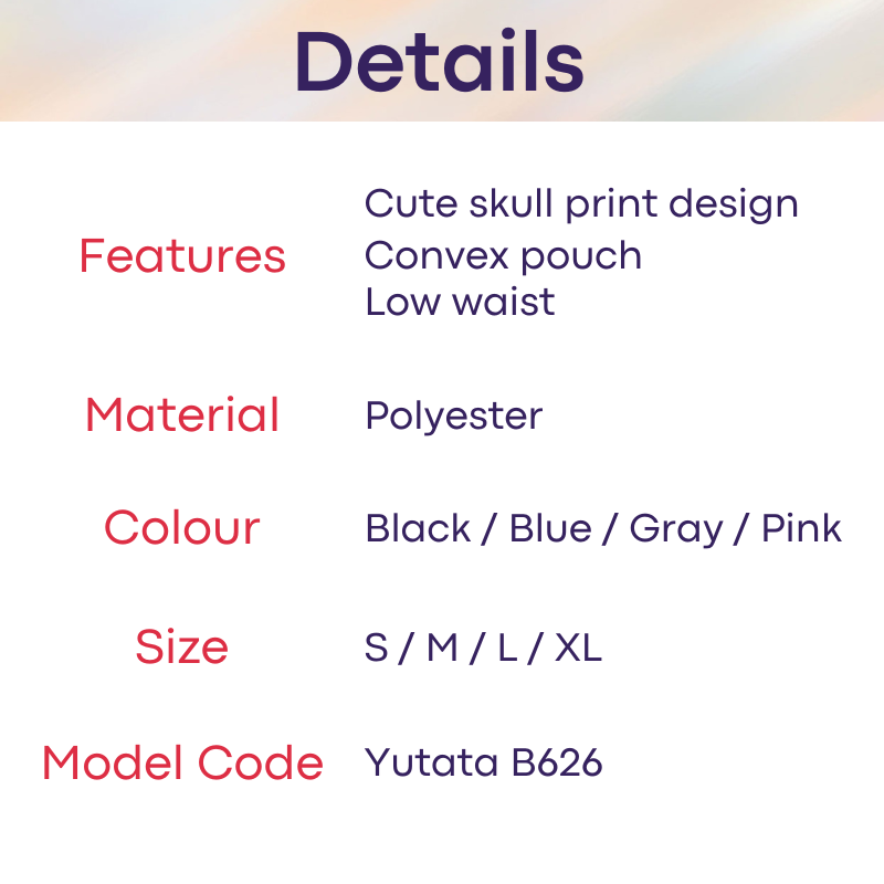 Men's Brief: Polyester Cartoon Skull Print Brief Underwear (B626)