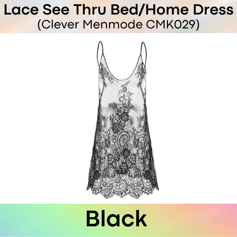 Unisex : Nylon Lace See Through Low Back Adjustable Shoulder Strap Home/Bed Dress (CMK029)