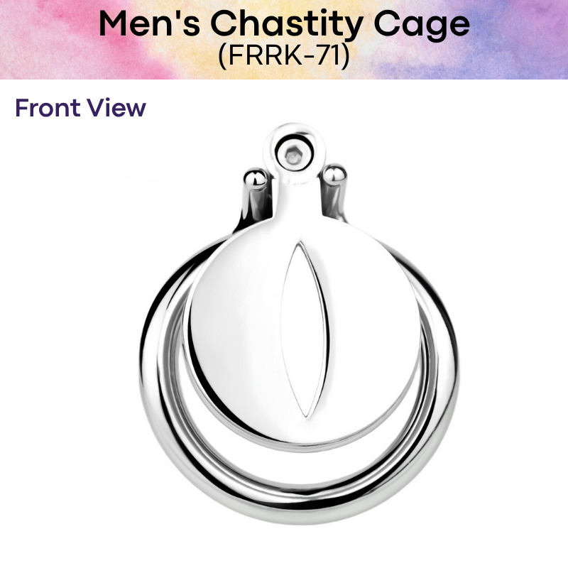 Adult Toy: Men's Chastity Cage Screw Lock with Cat Eye Slit (FRRK71)