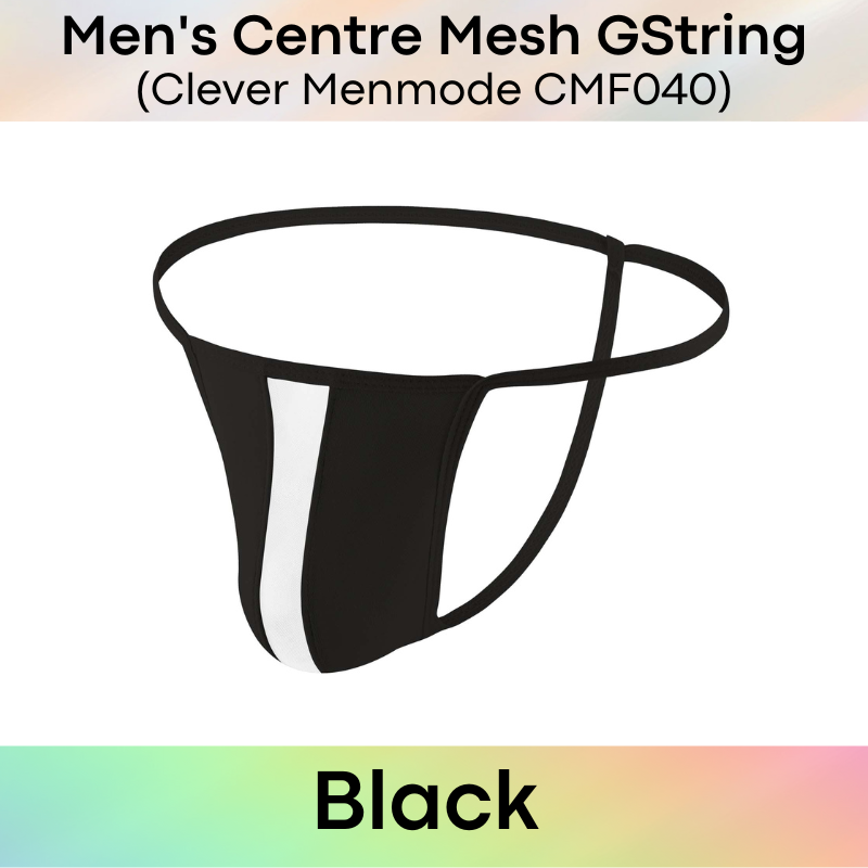 Men's GString : Centre Mesh See Through GString (Clever Menmode CMF040)
