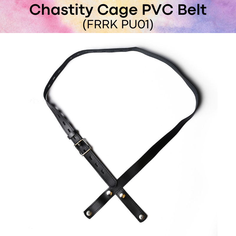 Adult Toy : Men's Chastity Cage PVC Strap (FRRK PU01)