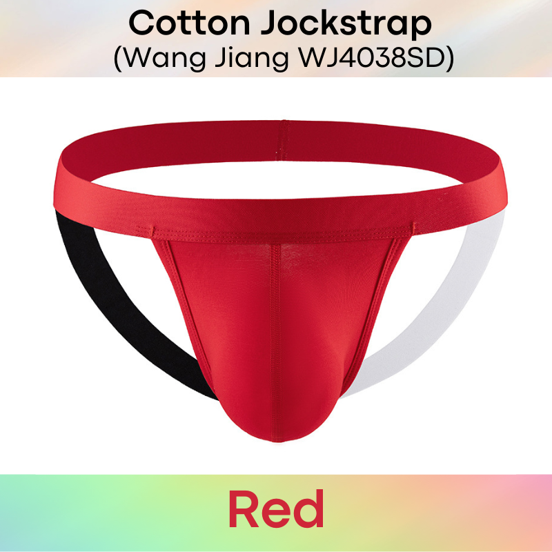 Men's Jockstrap: Cotton Jockstrap with Dual Color Strap Band (WJ4038SD)