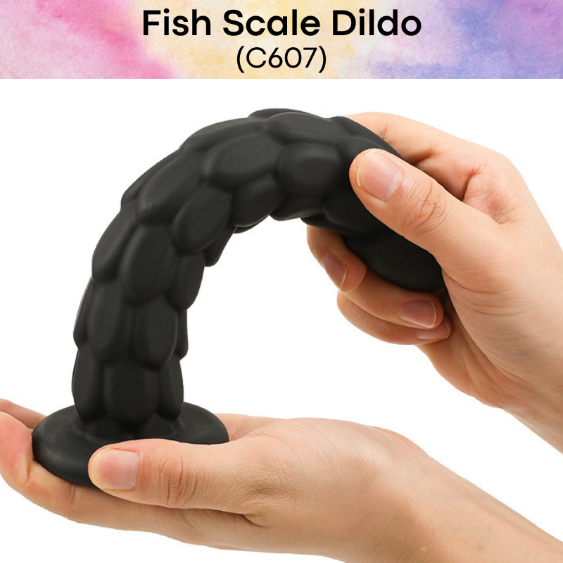 Adult Toy : Fish Scale Textured Dildo (C607)