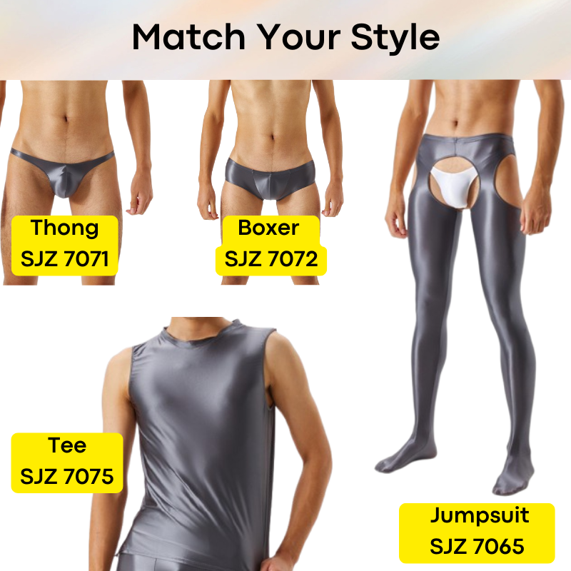 Men's Boxer: Silky Smooth Boxer Brief Trunks Underwear (SJZ7072)