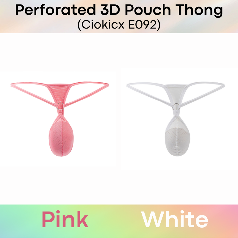 Men's Thong: Polyester Perforated Thong (E092)