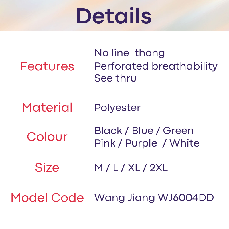 Mens Thong: No Line See Thru Polyester Thong Underwear (WJ6004DD)