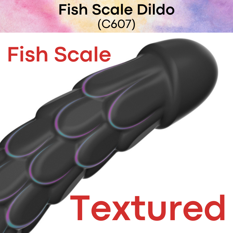 Adult Toy : Fish Scale Textured Dildo (C607)