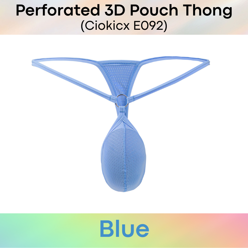 Men's Thong: Polyester Perforated Thong (E092)