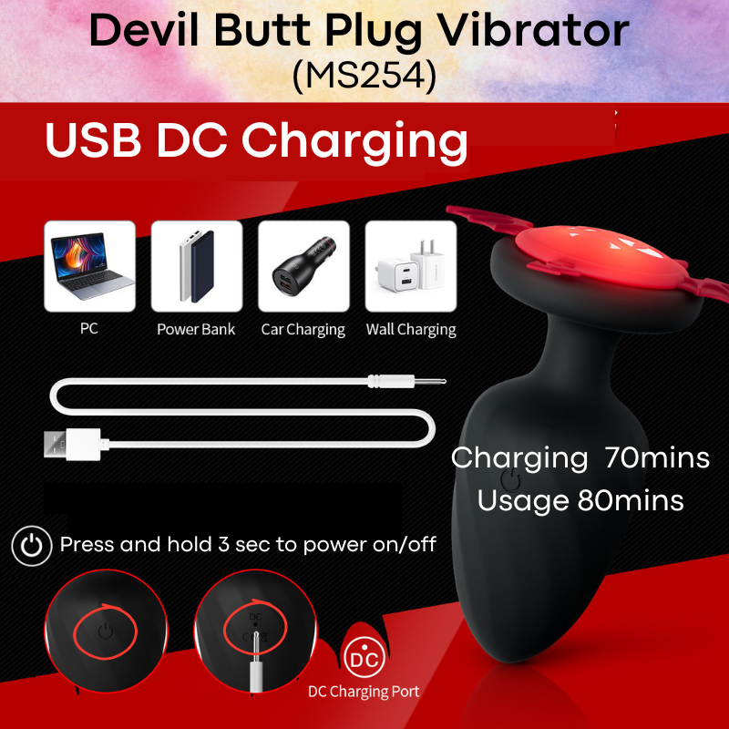 Adult Toy: Devil Butt Plug Vibrator (MS254)