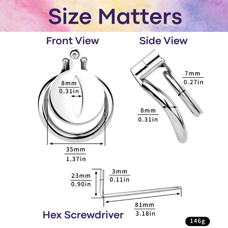 Adult Toy: Men's Chastity Cage Screw Lock with Cat Eye Slit (FRRK71)