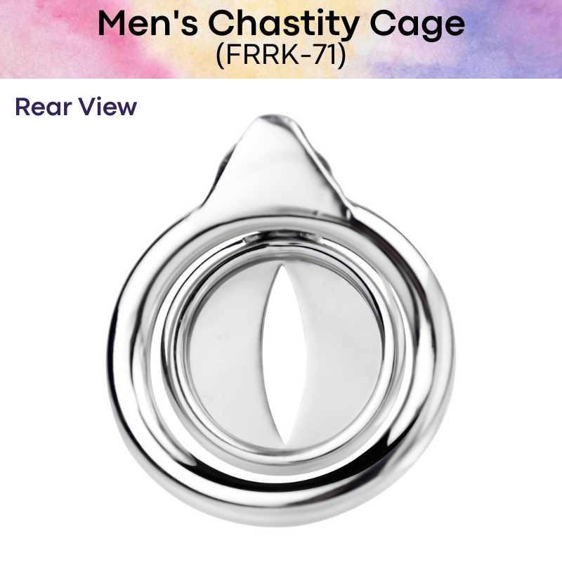 Adult Toy: Men's Chastity Cage Screw Lock with Cat Eye Slit (FRRK71)