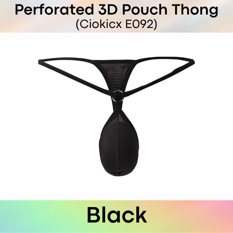 Men's Thong: Polyester Perforated Thong (E092)
