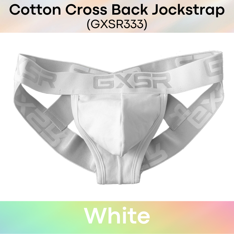 Men's Jockstrap: Cotton Double Layer Pouch Cross Back Jockstrap Underwear (GXSR333)
