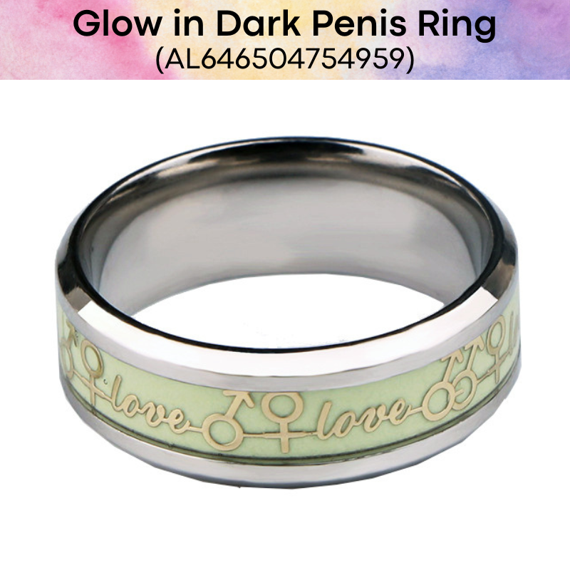 Adult Toy : Glow in the Dark Love 304 Stainless Steel Penis Ring (AL646504754959)