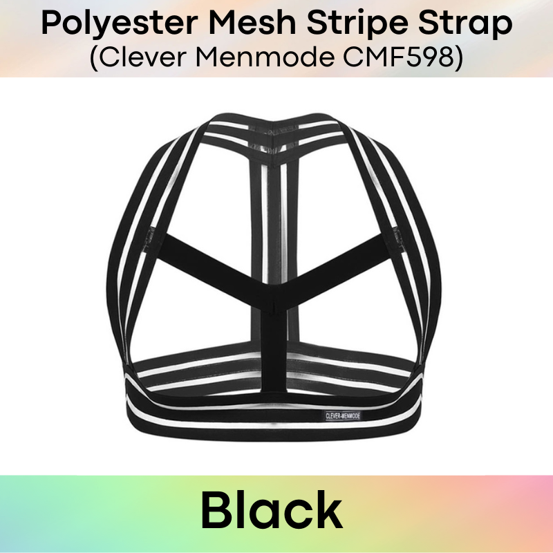 Men's Strap: Polyester Mesh Stripe Harness Chest Strap (CMF598)