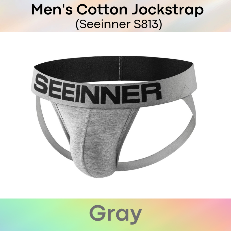 Men's Jockstrap: Cotton Jockstrap with Double Layer Pouch (S813)