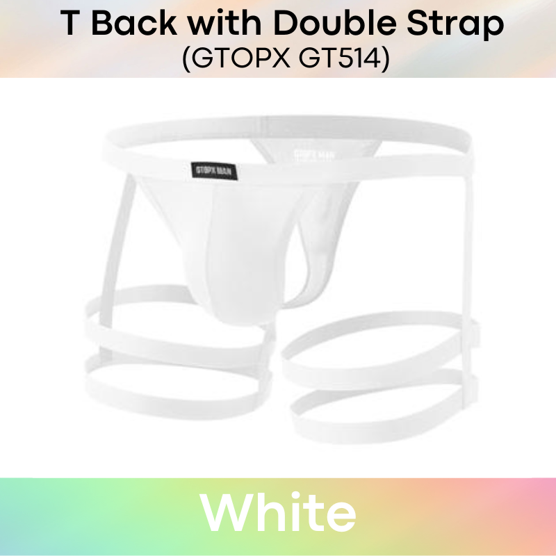 Men's Thong: Regenerated Fibre T Back with Double Thigh Strap Underwear (GT514)