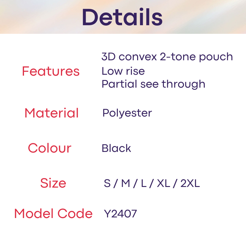 Men's Thong: Polyester 3D Convex Dual Color Tone Thong (Y2407)