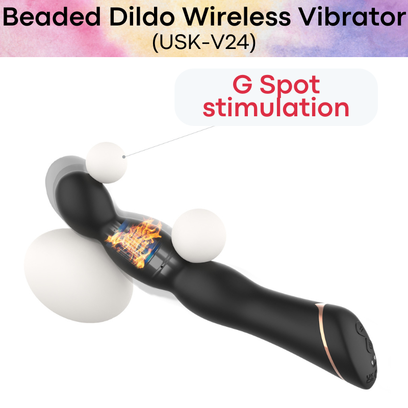 Adult Toy : Beaded Dildo Wireless Vibrator (USK-V24)