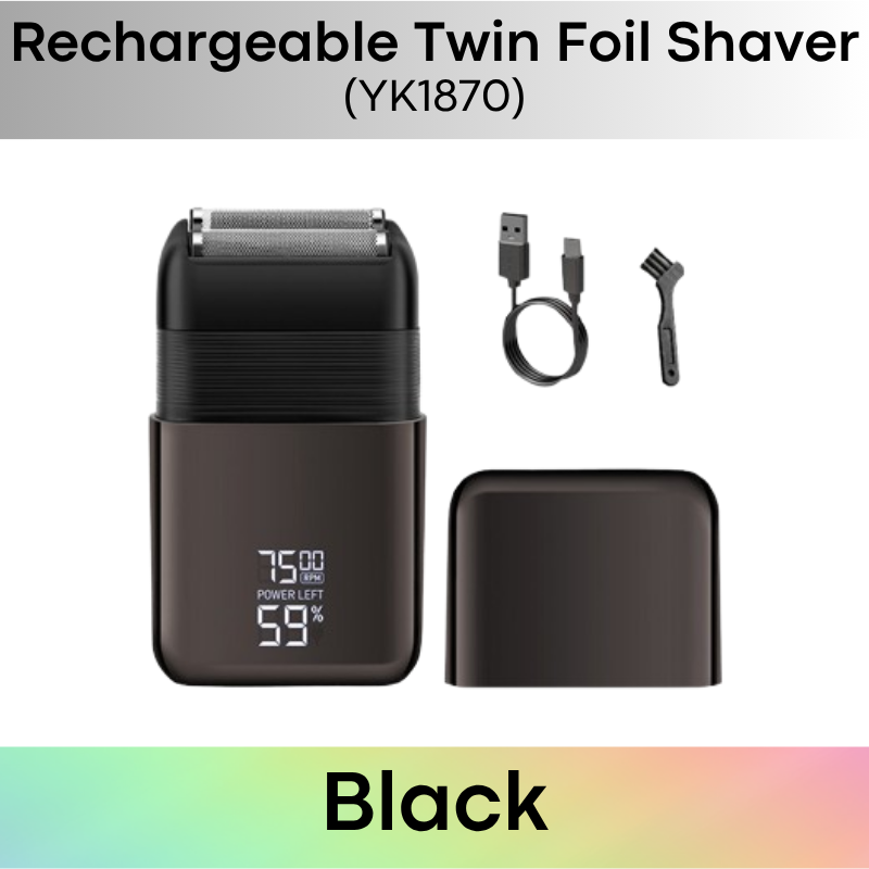 Men's Lifestyle: Rechargeable Portable Home/Travel Twin Foil Shaver (YK1870)
