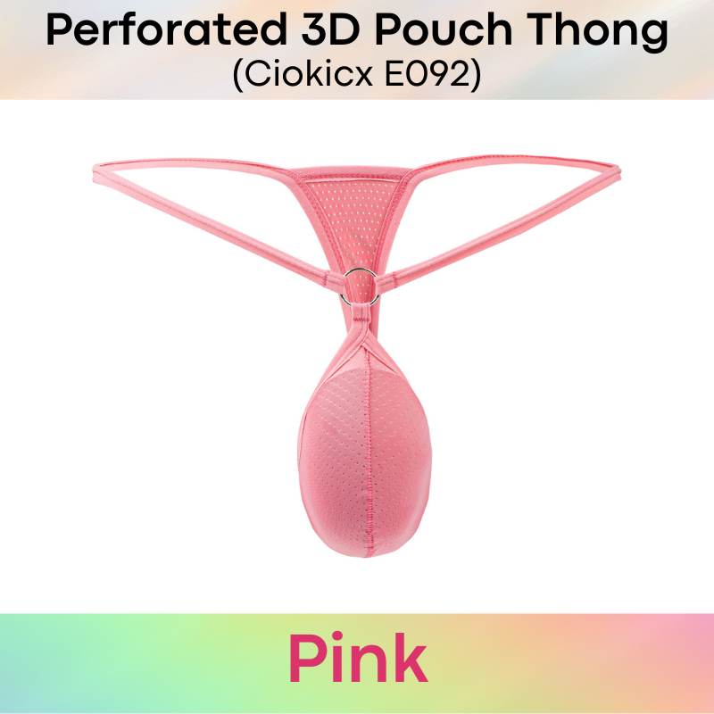 Men's Thong: Polyester Perforated Thong (E092)