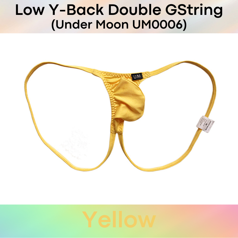 Men's GString: Nylon Low Y-Back with Double GString Underwear (UM0006)