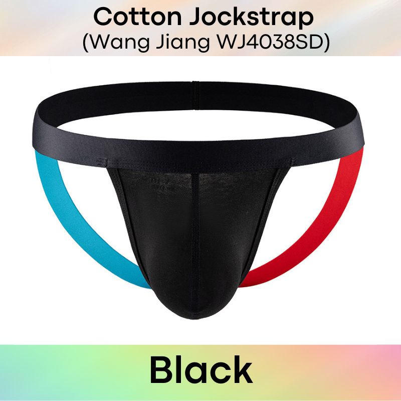 Men's Jockstrap: Cotton Jockstrap with Dual Color Strap Band (WJ4038SD)