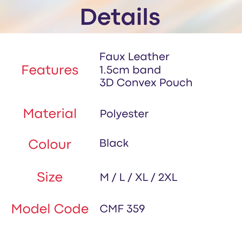 Men's Thong: Polyester Faux Leather Thong (CMF359)