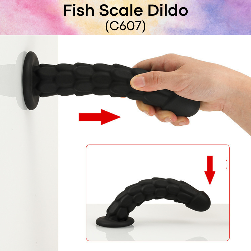 Adult Toy : Fish Scale Textured Dildo (C607)