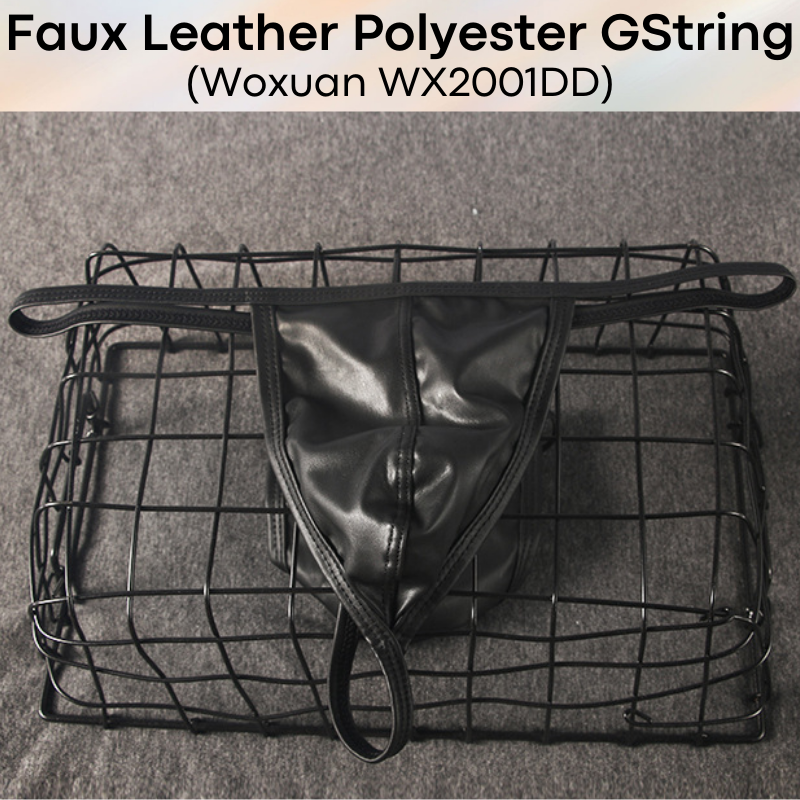 Men's GString: Faux Leather Polyester GString Underwear (WX2001DD)