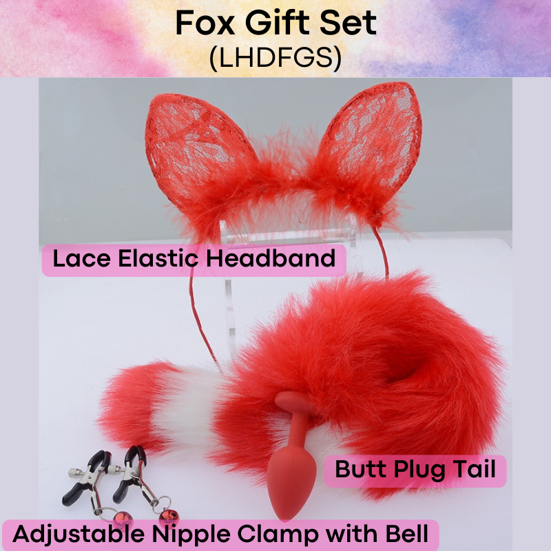 Adult Toy : Fox Gift Set (Headband / Fur Butt Plug / Nip Clamp) (LHDFGS)