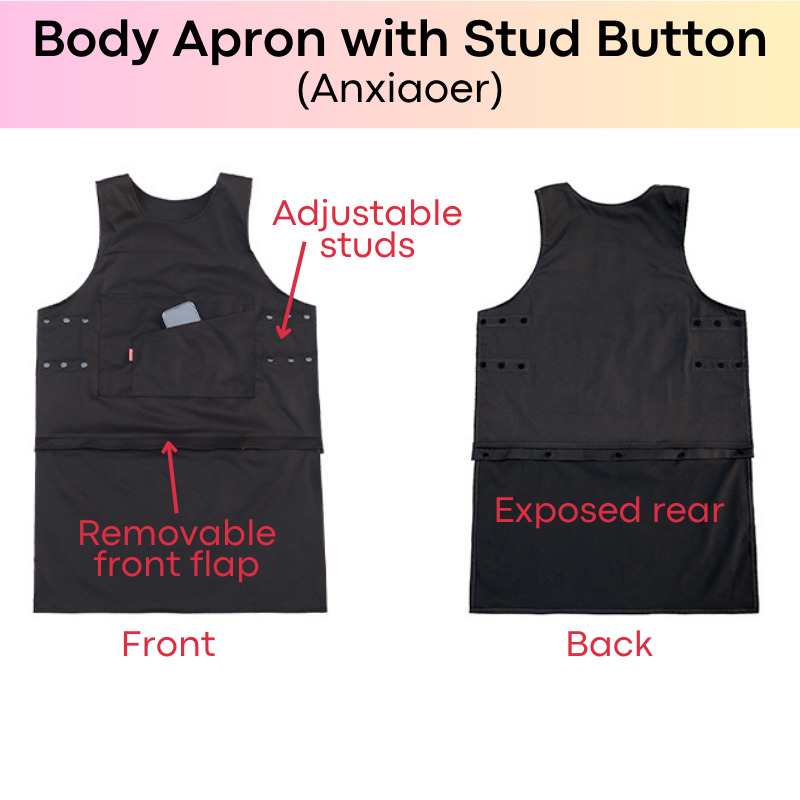 Lifestyle : Work / Kitchen Body Apron with adjustable stud button (Anxiaoer)