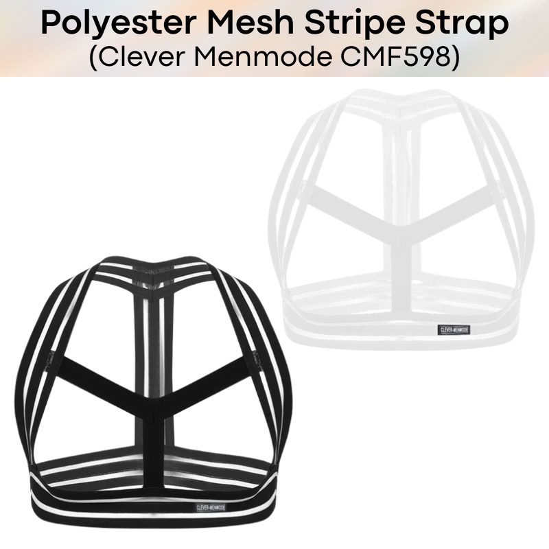 Men's Strap: Polyester Mesh Stripe Harness Chest Strap (CMF598)