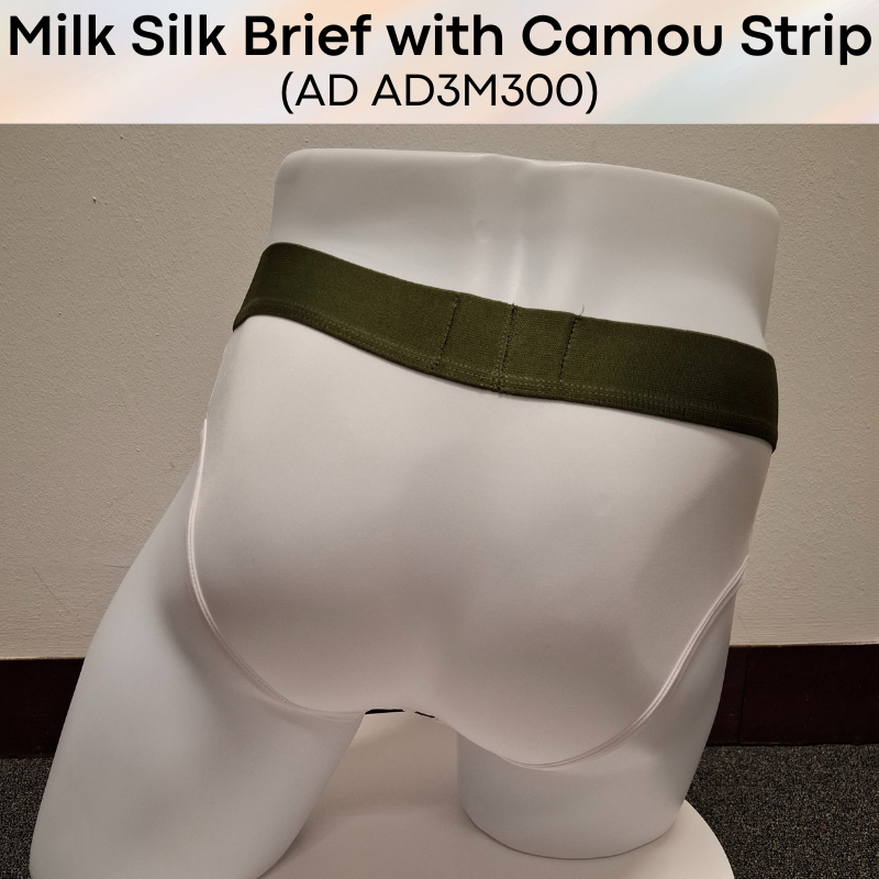 Men's Brief: Milk Silk Brief with Middle Camou Mesh Strip Underwear (AD3 M300)
