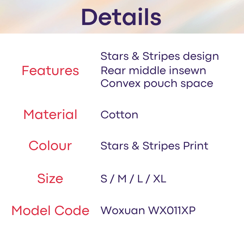 Men's Boxer: Cotton Stars & Stipes Boxer Brief Underwear (WX0011XP)