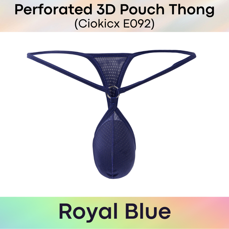 Men's Thong: Polyester Perforated Thong (E092)