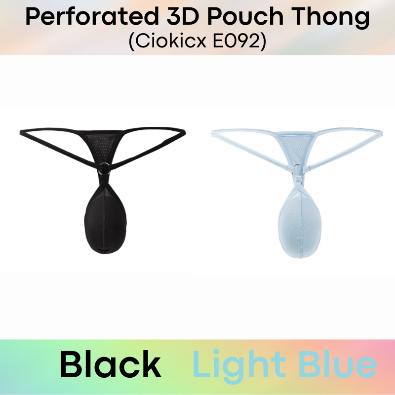 Men's Thong: Polyester Perforated Thong (E092)