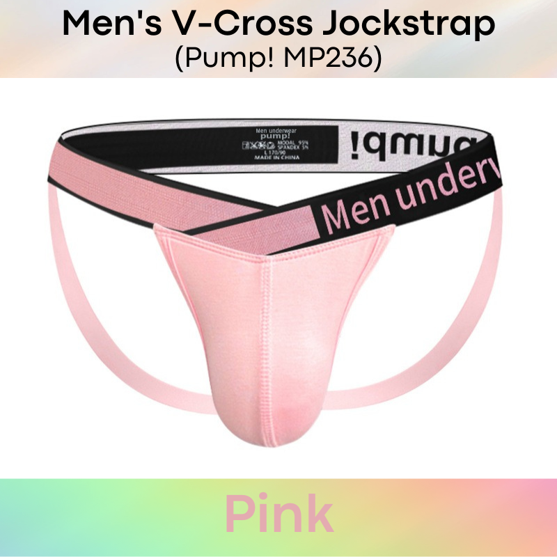Men's Jockstrap :  V-Cross Jockstrap with modal fabric 3D Pouch (Pump MP236)