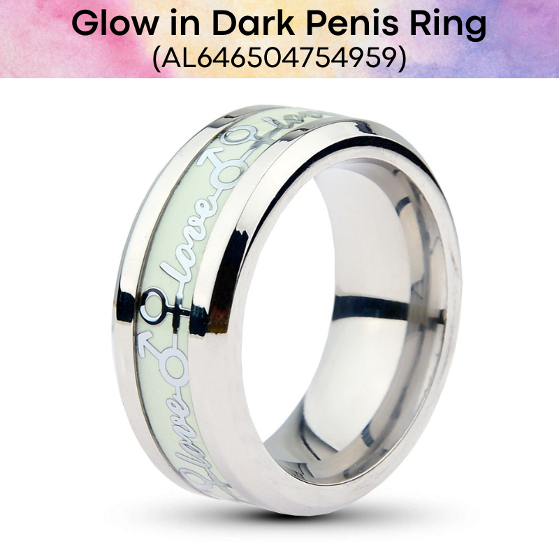 Adult Toy : Glow in the Dark Love 304 Stainless Steel Penis Ring (AL646504754959)