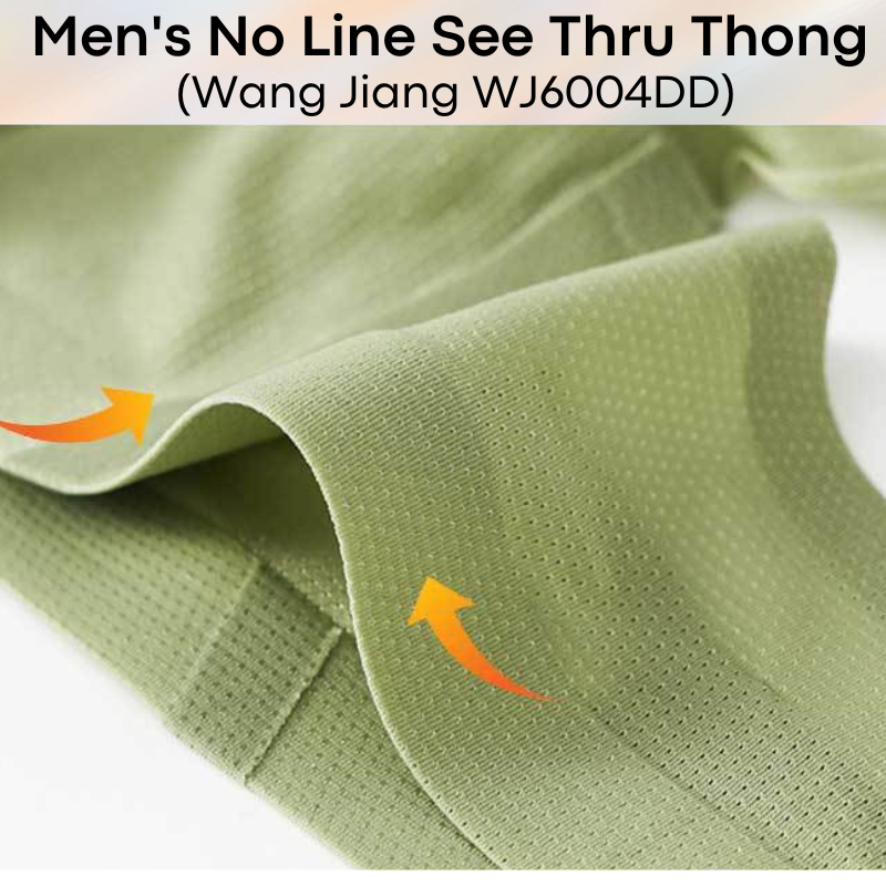 Mens Thong: No Line See Thru Polyester Thong Underwear (WJ6004DD)