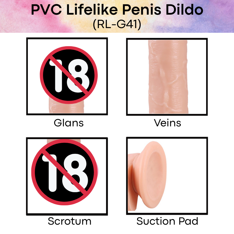 Men's Adult Toy: Lifelike PVC Penis Dildo (RL-G41)