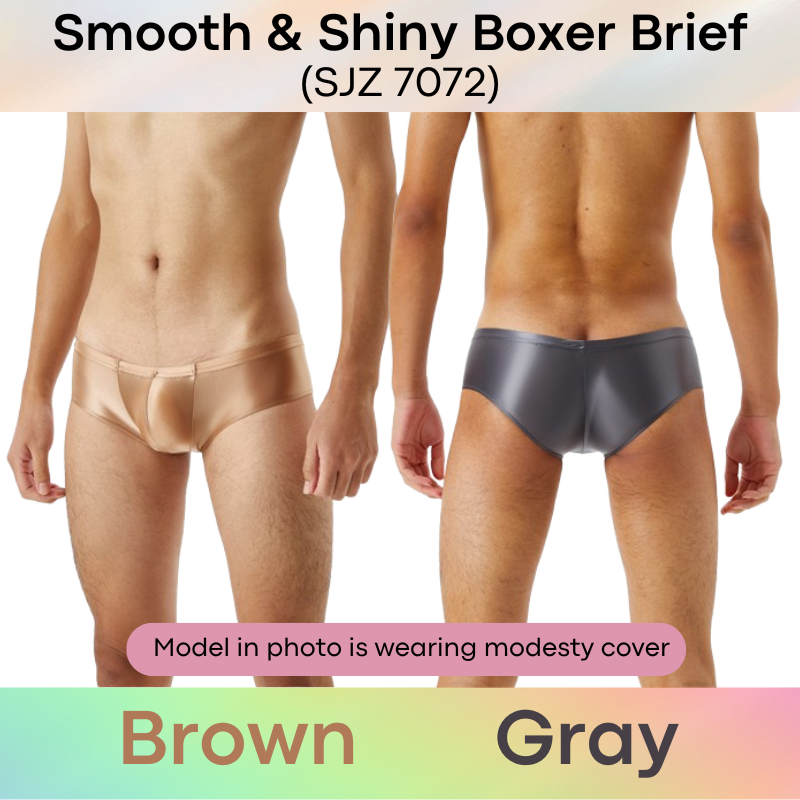 Men's Boxer: Silky Smooth Boxer Brief Trunks Underwear (SJZ7072)