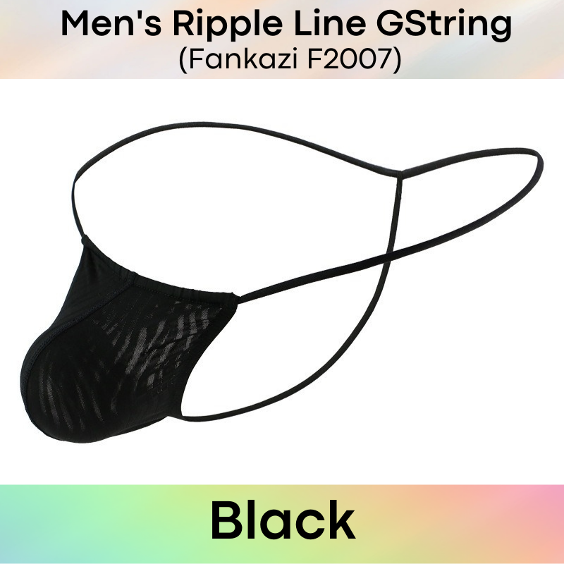 Men's GString : Ripple Line Semi Translucent Underwear (Fankazi F2007)