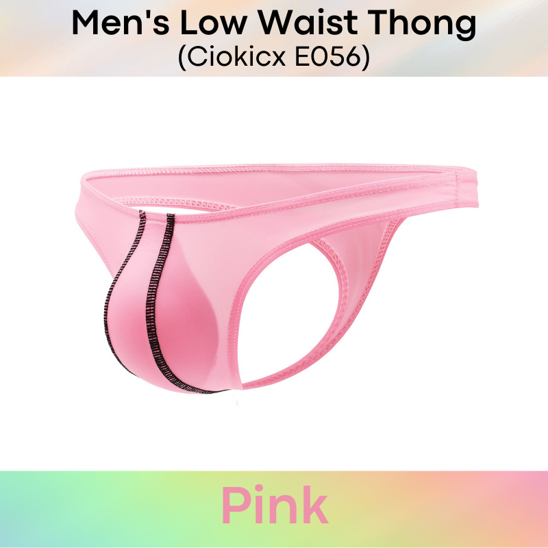 Men's Thong : Low Waist Polyester Thong Underwear (Ciokicx E056)