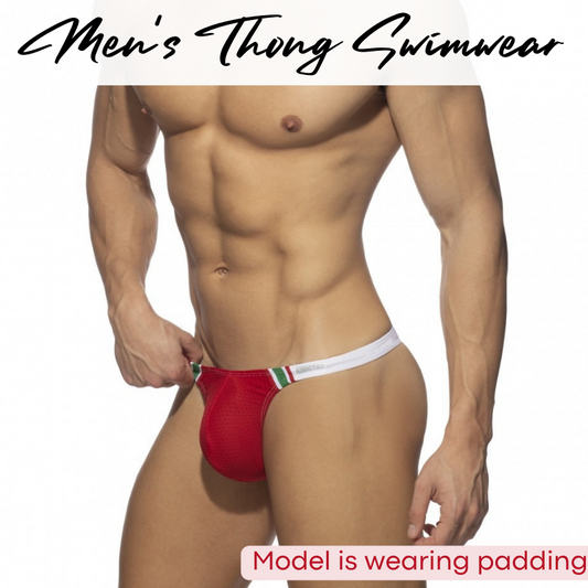 Men's Swimwear : Low Waist Polyester Swim Thong (Obeachsport OBS436)